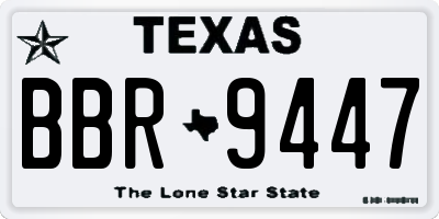 TX license plate BBR9447