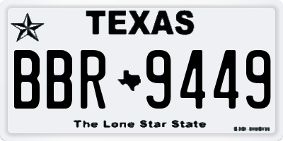 TX license plate BBR9449