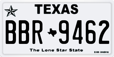 TX license plate BBR9462
