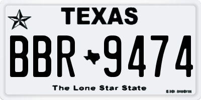 TX license plate BBR9474