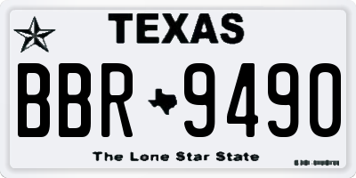 TX license plate BBR9490