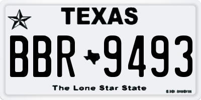 TX license plate BBR9493