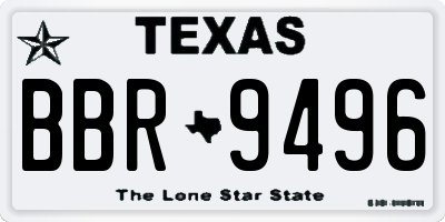 TX license plate BBR9496