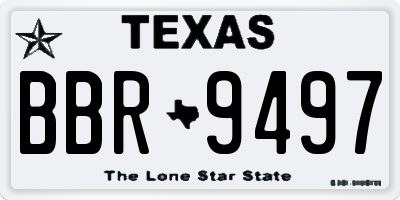 TX license plate BBR9497