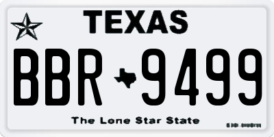 TX license plate BBR9499