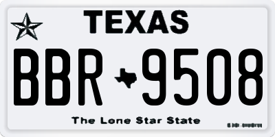 TX license plate BBR9508