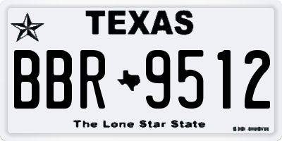 TX license plate BBR9512