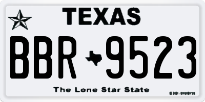 TX license plate BBR9523