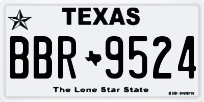 TX license plate BBR9524