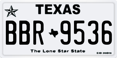 TX license plate BBR9536