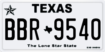 TX license plate BBR9540