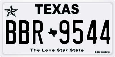 TX license plate BBR9544