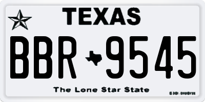 TX license plate BBR9545