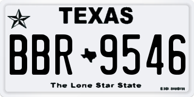 TX license plate BBR9546