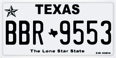 TX license plate BBR9553