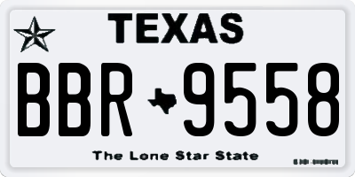 TX license plate BBR9558