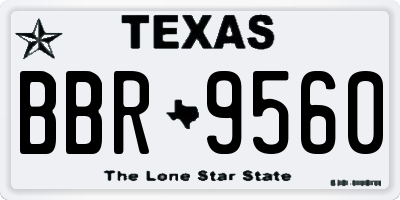 TX license plate BBR9560