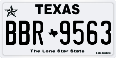 TX license plate BBR9563