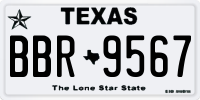 TX license plate BBR9567