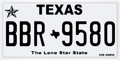 TX license plate BBR9580
