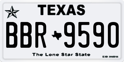 TX license plate BBR9590