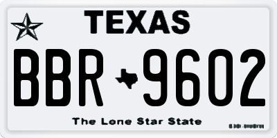 TX license plate BBR9602