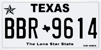 TX license plate BBR9614