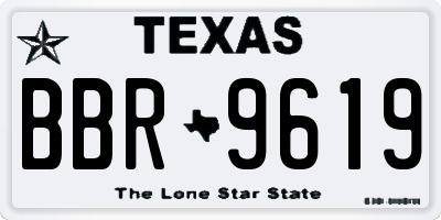 TX license plate BBR9619