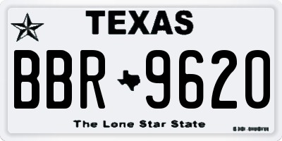 TX license plate BBR9620