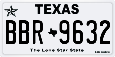 TX license plate BBR9632