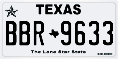 TX license plate BBR9633
