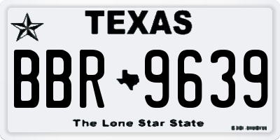 TX license plate BBR9639