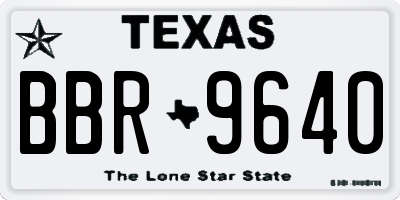 TX license plate BBR9640