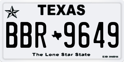 TX license plate BBR9649