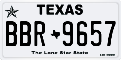 TX license plate BBR9657