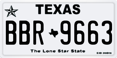 TX license plate BBR9663