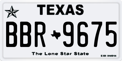 TX license plate BBR9675