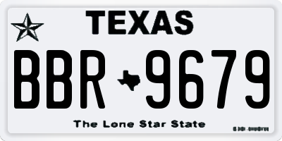 TX license plate BBR9679
