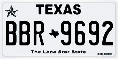 TX license plate BBR9692