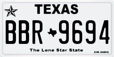 TX license plate BBR9694