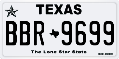 TX license plate BBR9699