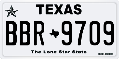 TX license plate BBR9709
