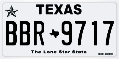 TX license plate BBR9717