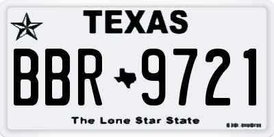 TX license plate BBR9721