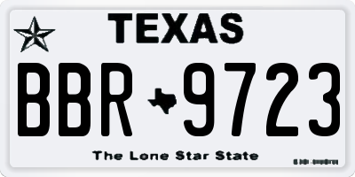TX license plate BBR9723