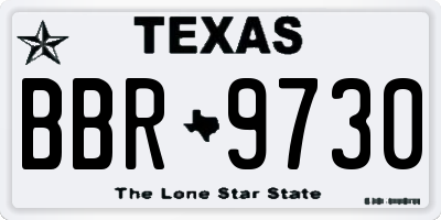 TX license plate BBR9730