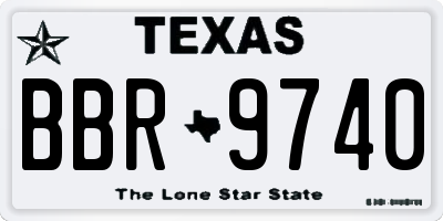 TX license plate BBR9740