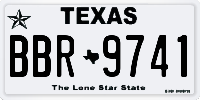 TX license plate BBR9741