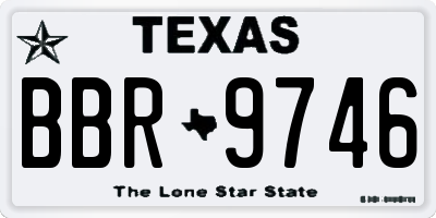 TX license plate BBR9746