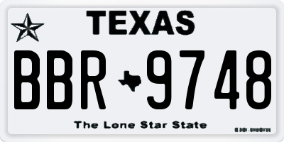 TX license plate BBR9748